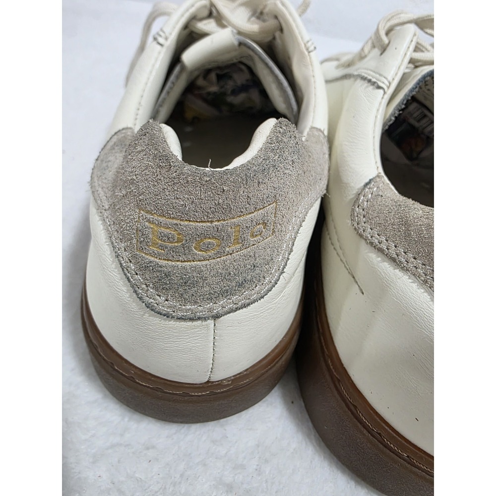 Polo Ralph Lauren Jermain Green Leather Suede Lace Up Sneaker Shoe Mens 8D - Picture 8 of 14